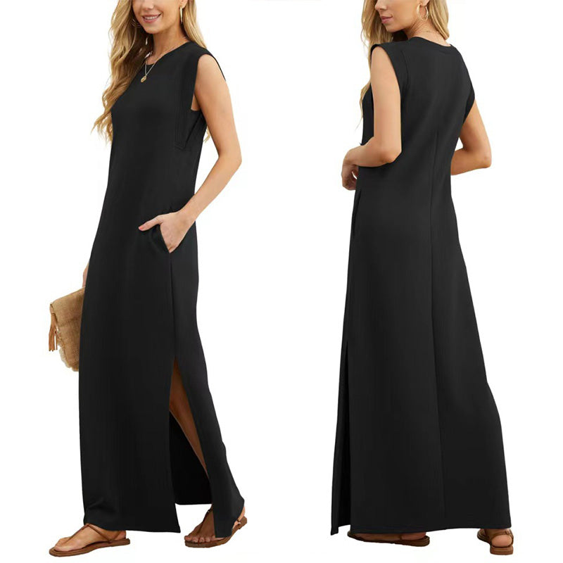 Soline - Robe Longue d'Été Sans Manches