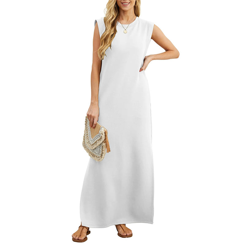 Soline - Robe Longue d'Été Sans Manches