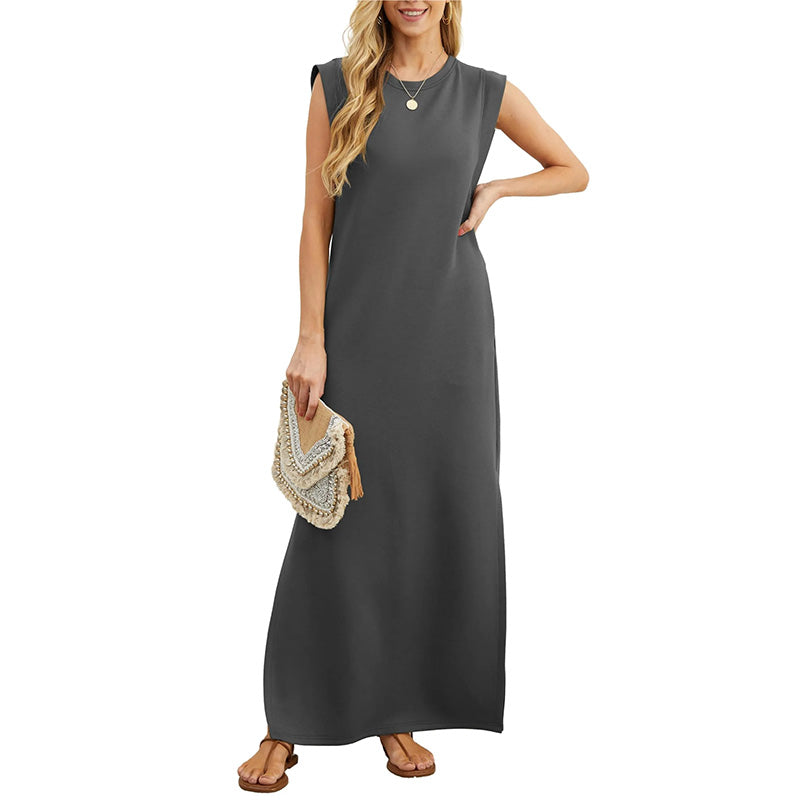 Soline - Robe Longue d'Été Sans Manches