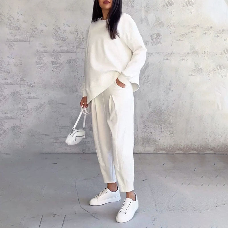 Ophélie - Manches longues avec col rond & Pantalon Ensemble 2 pièces
