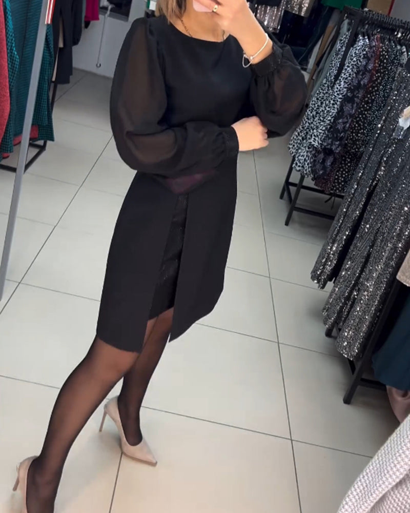 Carine - Robe midi deux-pièces élégante avec fente haute