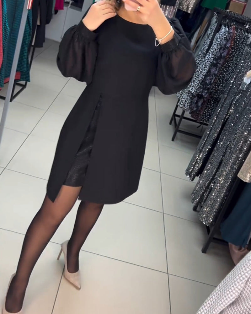 Carine - Robe midi deux-pièces élégante avec fente haute