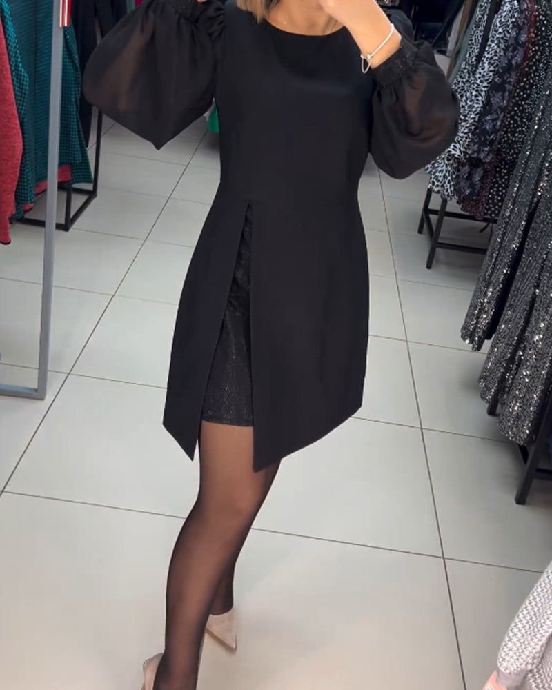 Carine - Robe midi deux-pièces élégante avec fente haute