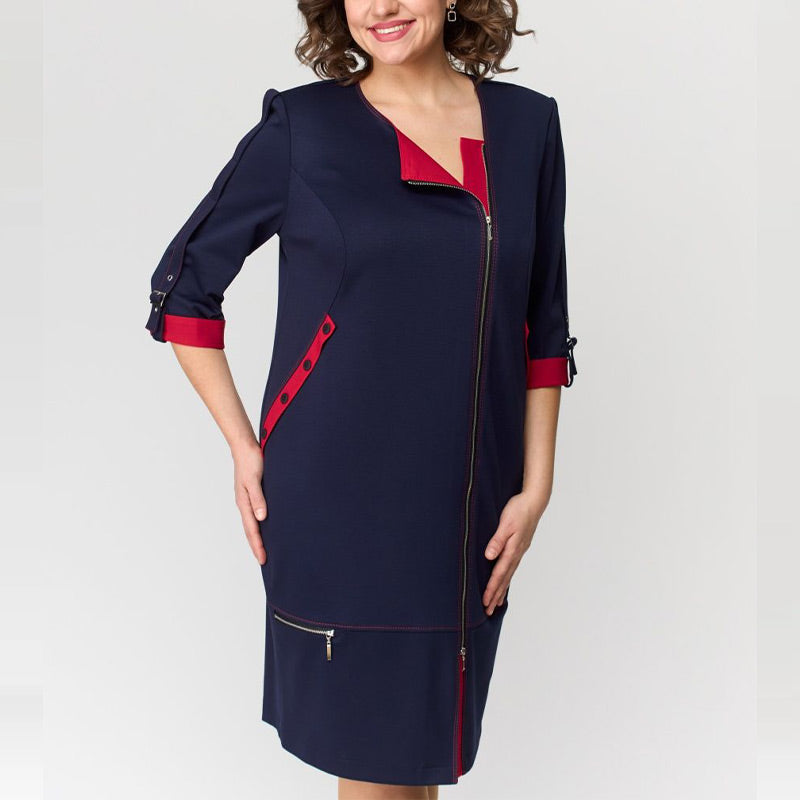 Hermine - Robe Élégante Femme avec Fermeture Latérale