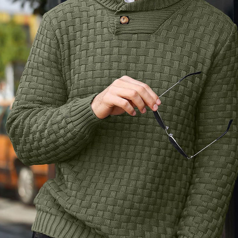 Mirko - Pull Homme Texturé Col Montant Élégant