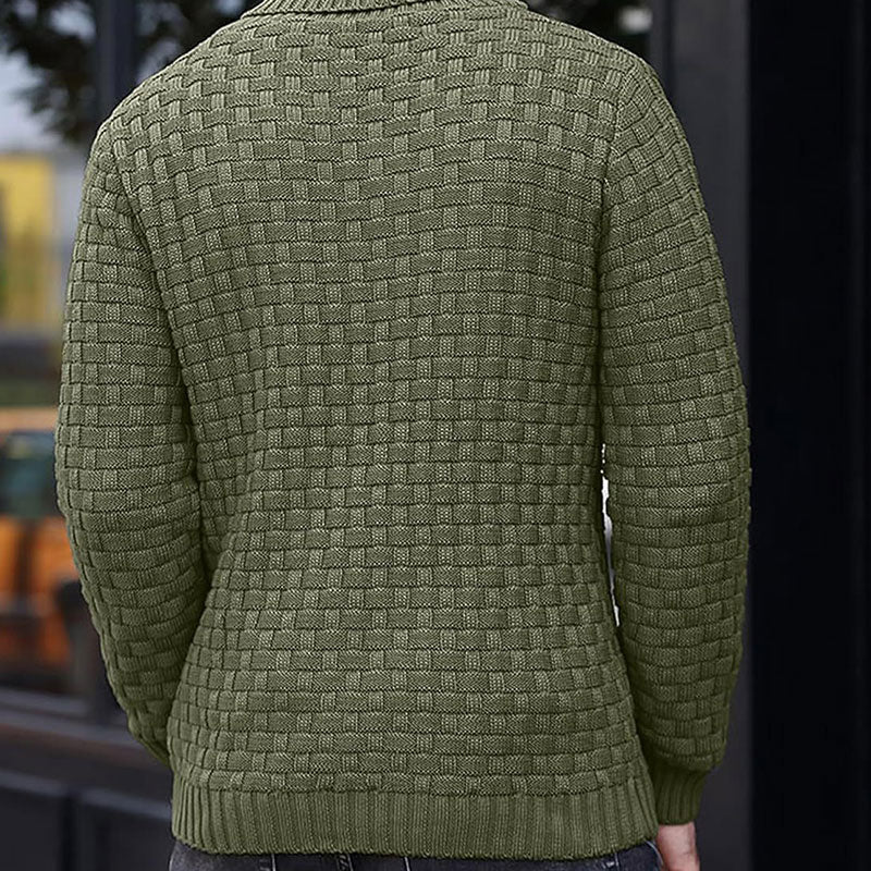 Mirko - Pull Homme Texturé Col Montant Élégant