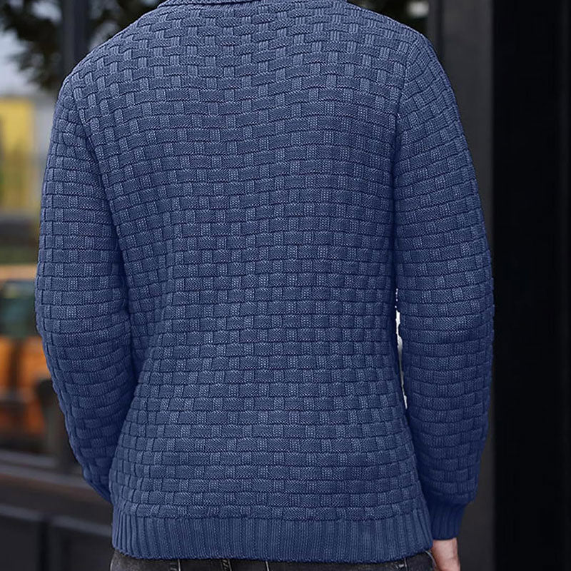 Mirko - Pull Homme Texturé Col Montant Élégant