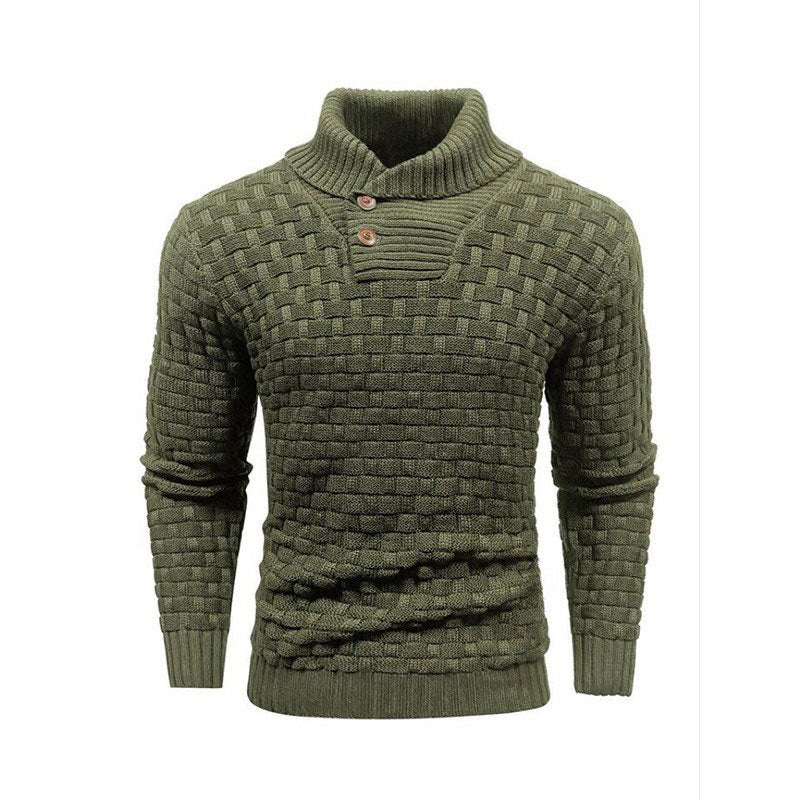 Mirko - Pull Homme Texturé Col Montant Élégant