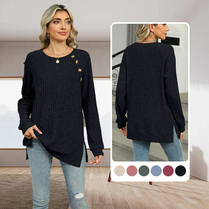 Aline - Pull élégant pour femme avec boutons décoratifs