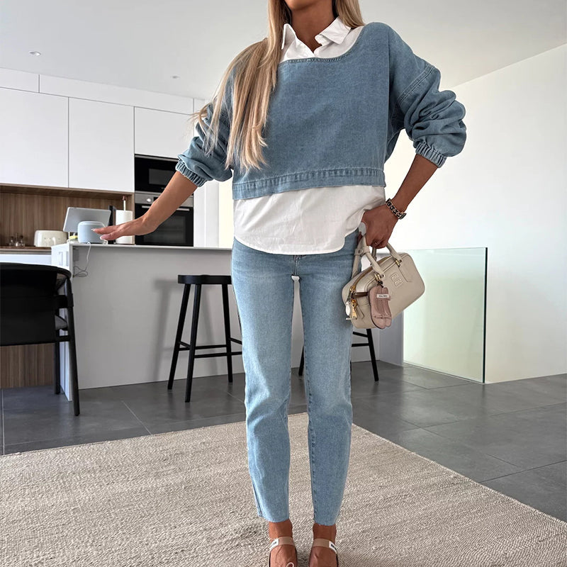 Jaselle - Ensemble Denim Moderne Femme