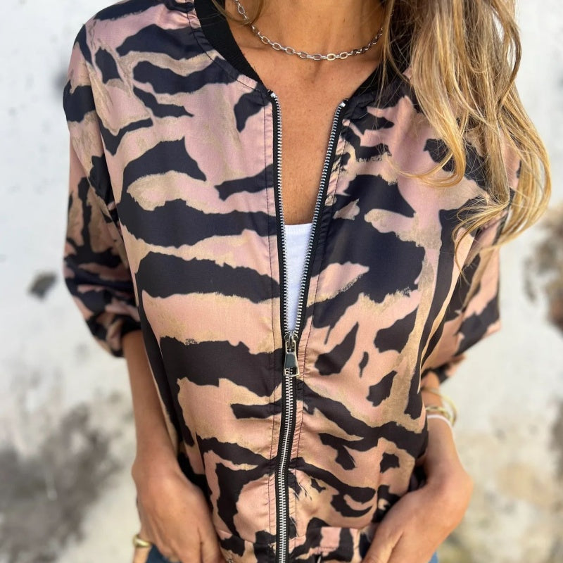 Hermione - Veste zippée à motif zébré