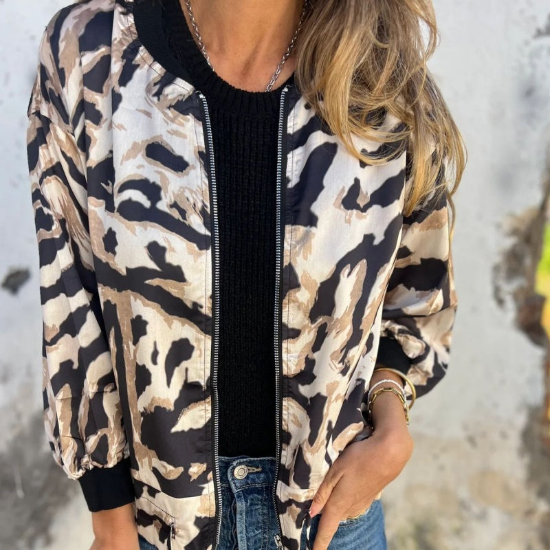 Hermione - Veste zippée à motif zébré
