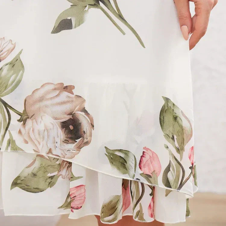 Kalina - Robe en mousseline avec pétales de fleurs