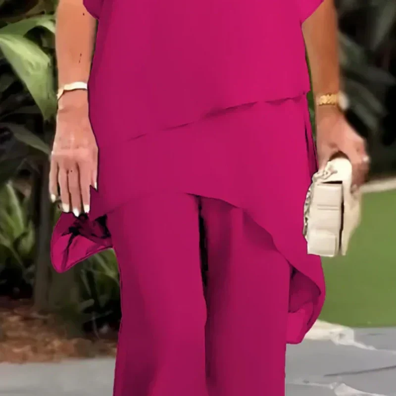 Eryndra - Ensemble Élégant Femme avec Pantalon Palazzo Drapé