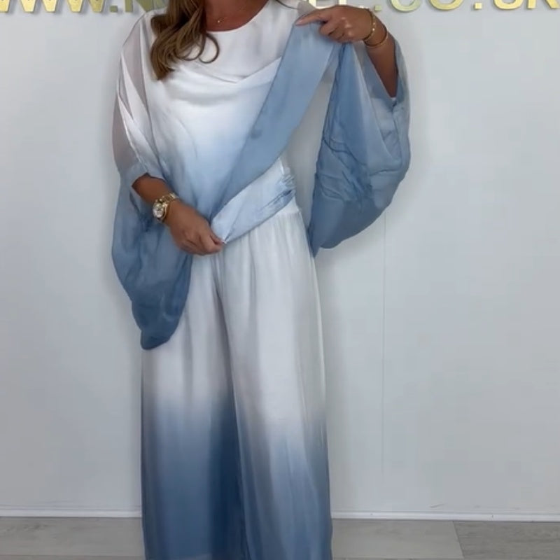 Kyra - Ensemble Dip Dye avec Haut Fluide et Pantalon Large