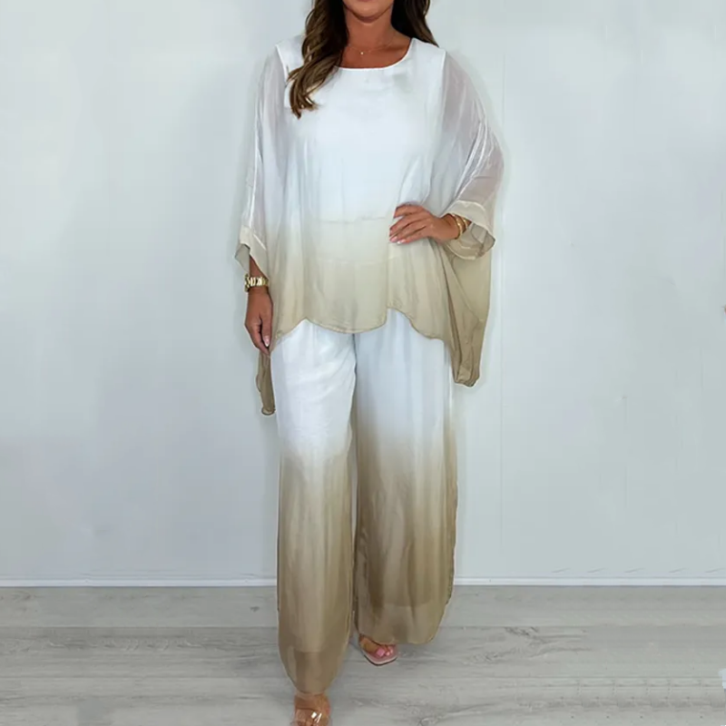 Kyra - Ensemble Dip Dye avec Haut Fluide et Pantalon Large