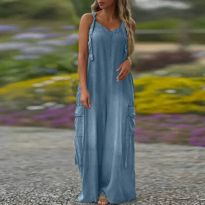 Olivelle - Combinaison femme ample à jambes larges avec poches
