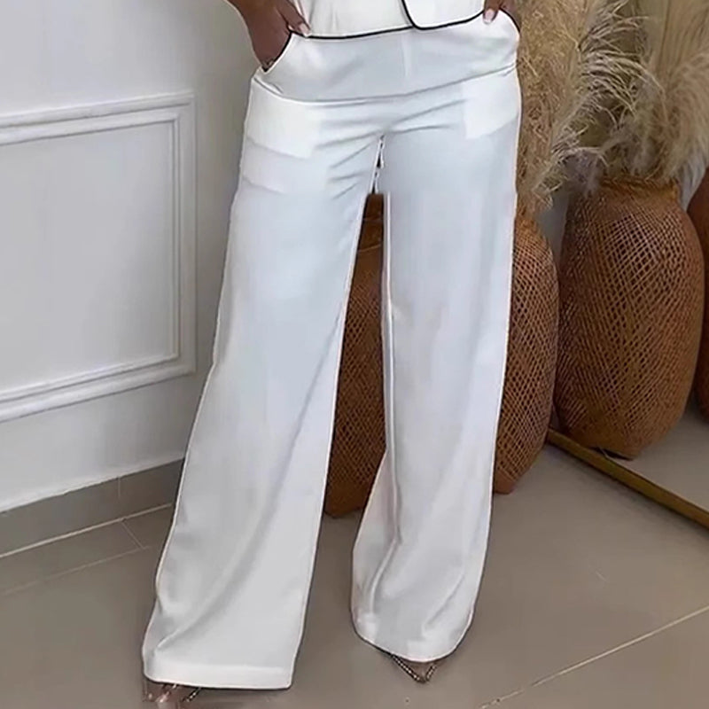 Amara - Ensemble Top à Une Épaule et Pantalon Large pour Femmes