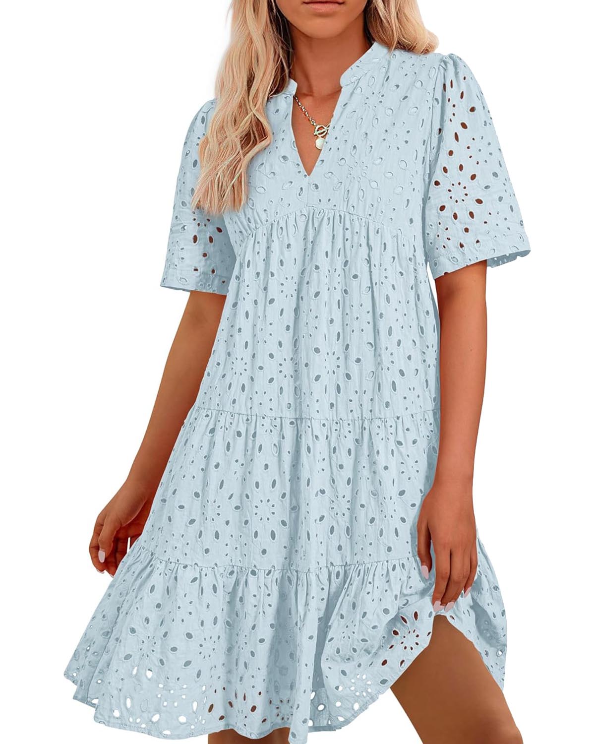 Sana - Robe A-Ligne avec Découpe en Dentelle