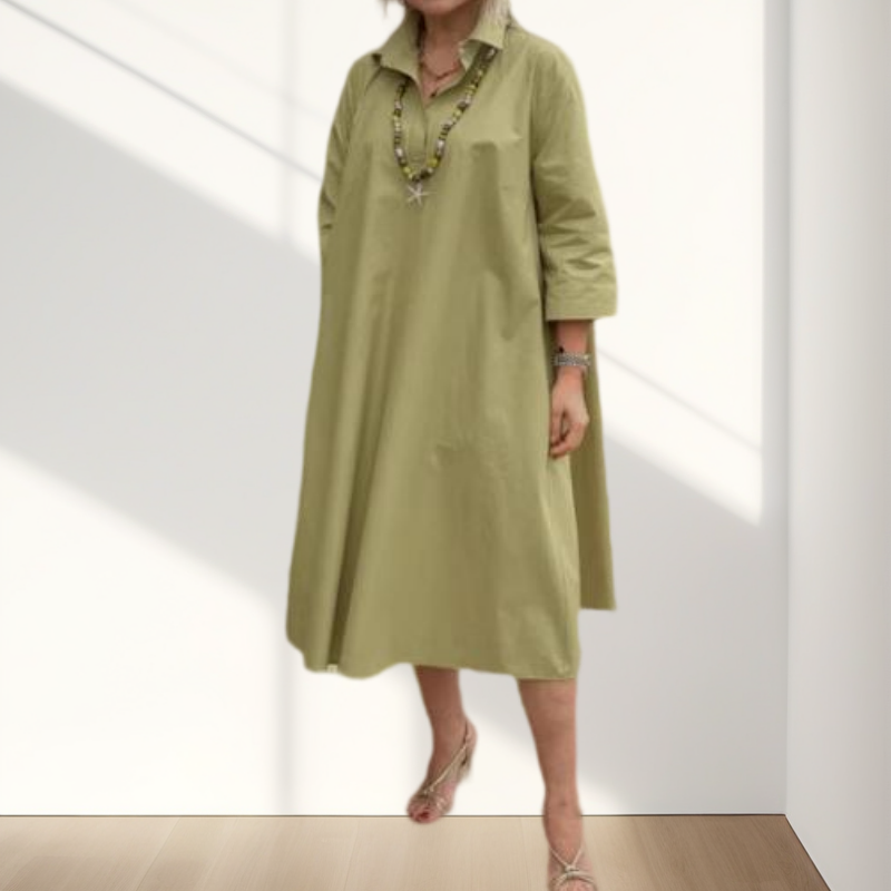 Kaela - Robe Décontractée Unie pour Femmes avec Poches Pratiques