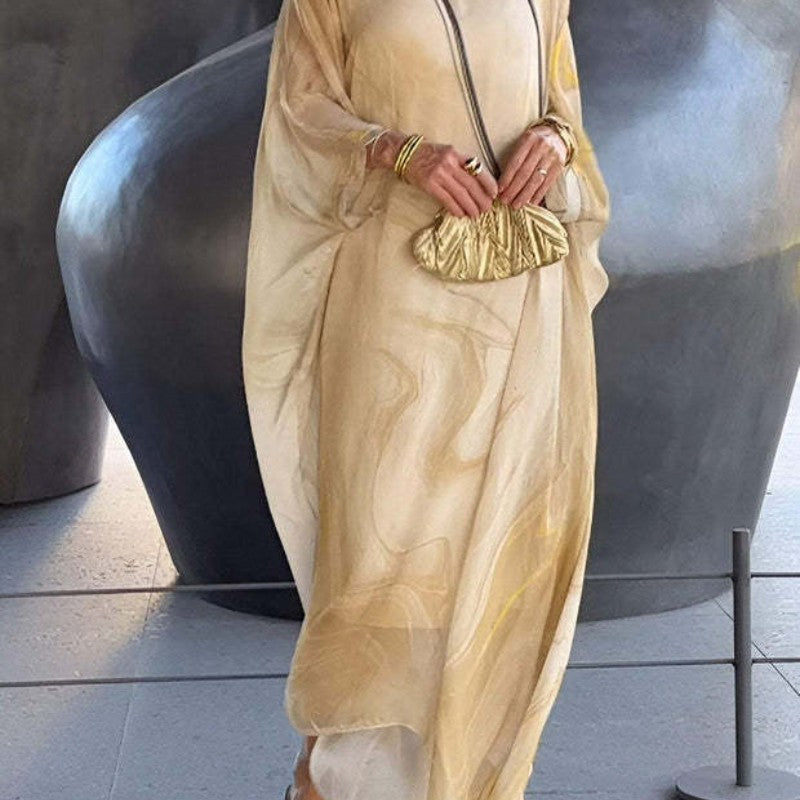 Lenora - Robes élégantes en chiffon marbré avec impression