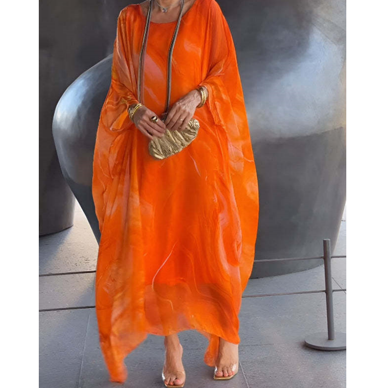 Lenora - Robes élégantes en chiffon marbré avec impression