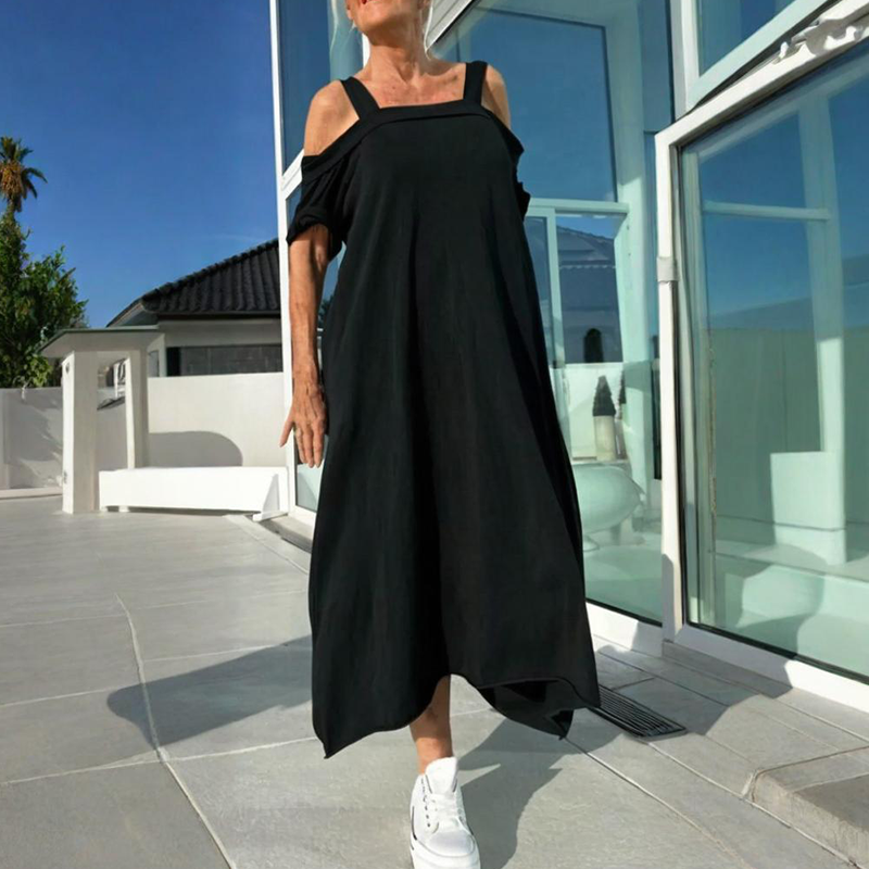 Phaedra - Robe maxi femme élégante et confortable à épaules dénudées