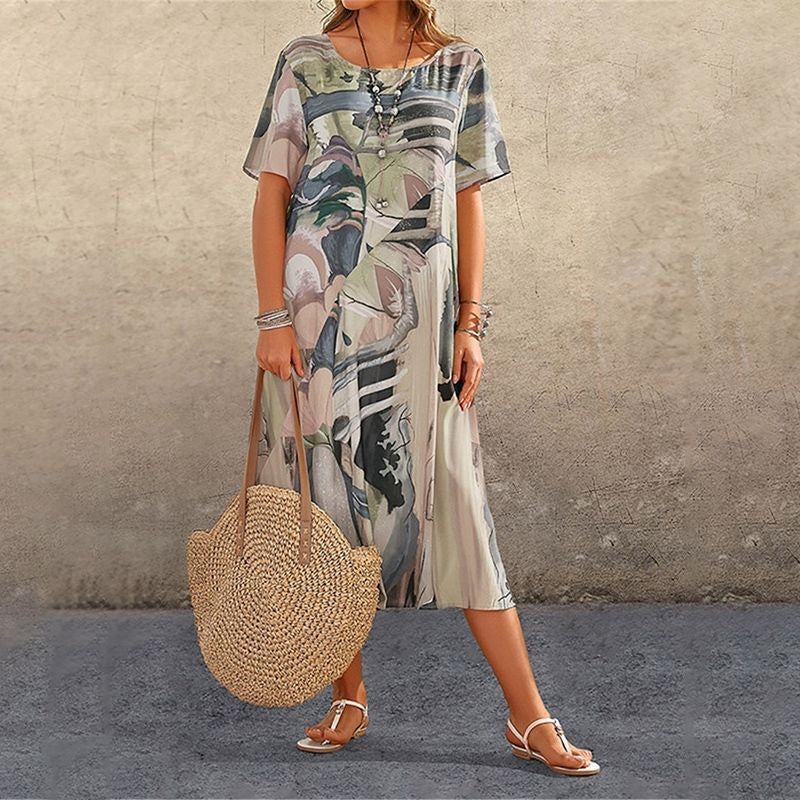Nyelisse - Robe fluide aux couleurs tropicales vives