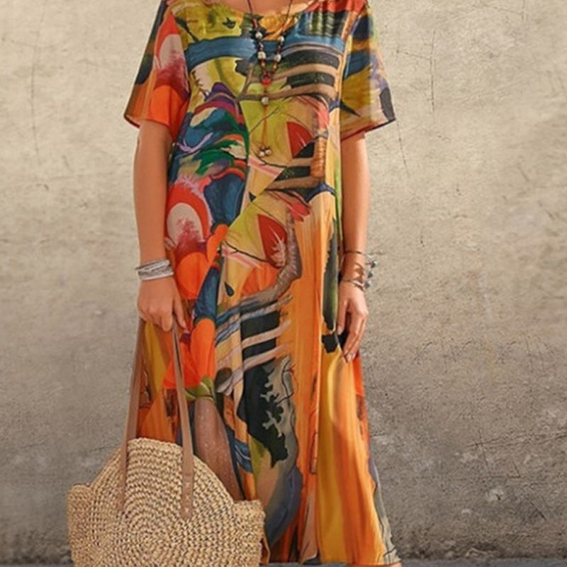 Nyelisse - Robe fluide aux couleurs tropicales vives