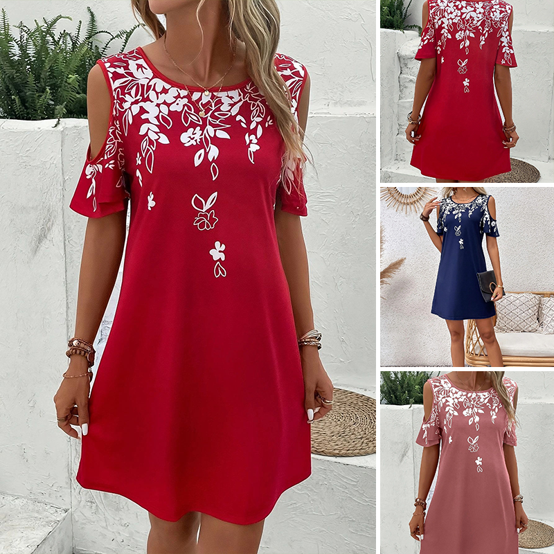 Elanora - Robe à bretelles avec imprimé floral et manches découpées
