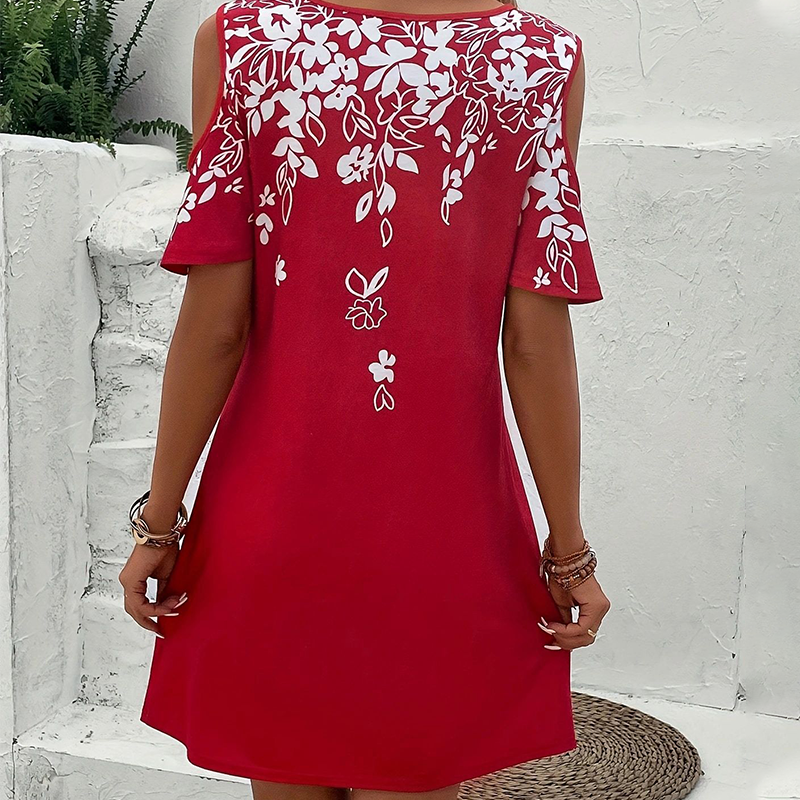 Elanora - Robe à bretelles avec imprimé floral et manches découpées