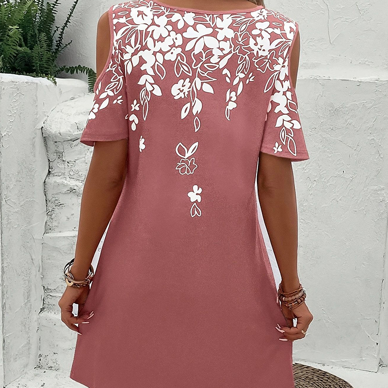 Elanora - Robe à bretelles avec imprimé floral et manches découpées