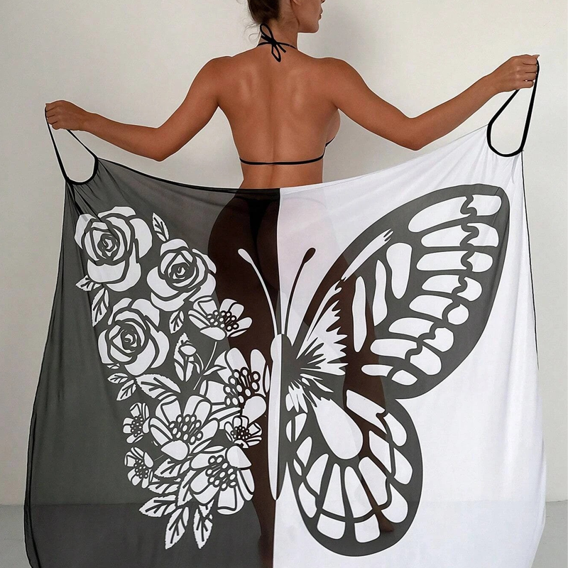 Kassara - Couverture de maillot de bain pour femmes avec motif papillon