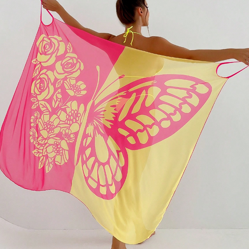 Kassara - Couverture de maillot de bain pour femmes avec motif papillon
