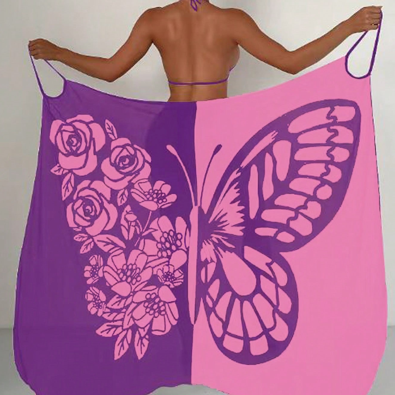 Kassara - Couverture de maillot de bain pour femmes avec motif papillon