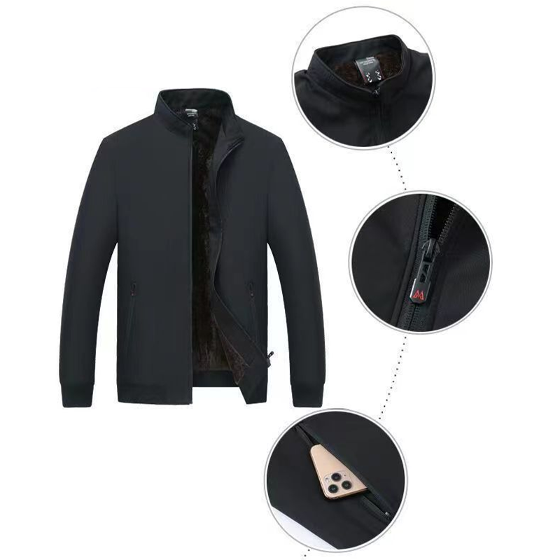 Alexandre - Veste chaude zippée pour homme – Coupe-vent, imperméable et anti-rides