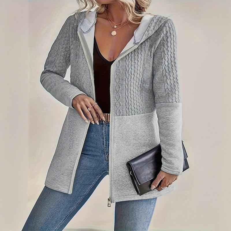 Melisandra - Veste Tendance pour Femme avec Capuche et Fermeture Éclair