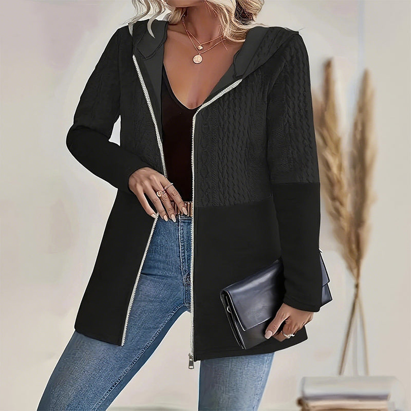 Melisandra - Veste Tendance pour Femme avec Capuche et Fermeture Éclair