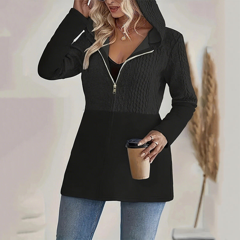 Melisandra - Veste Tendance pour Femme avec Capuche et Fermeture Éclair