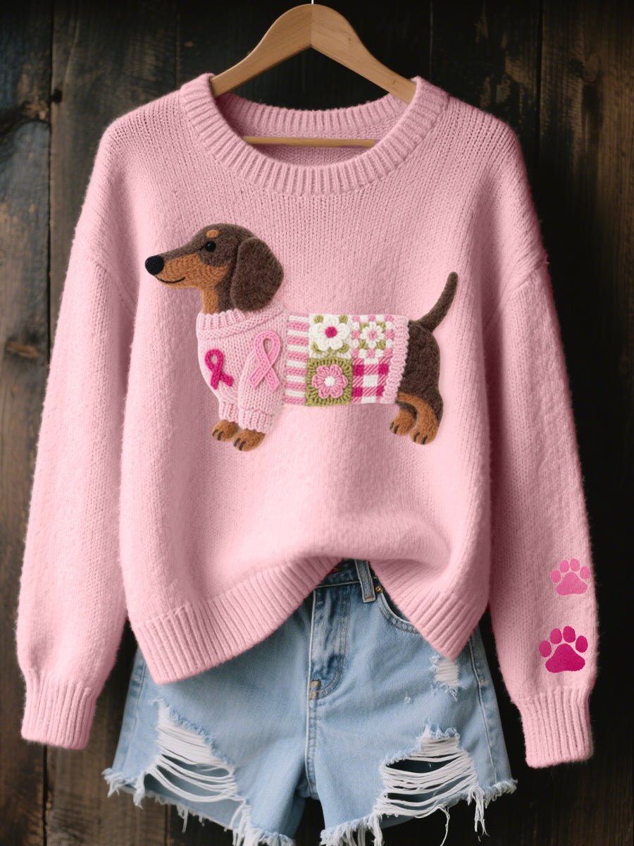 Avelynesse - Pull Teckel Doux au Charme Artisanal