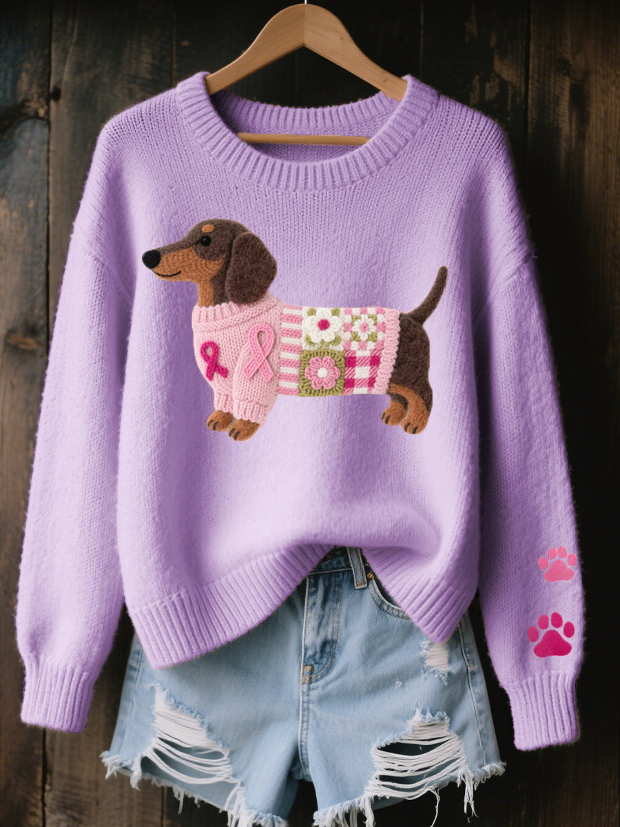 Avelynesse - Pull Teckel Doux au Charme Artisanal