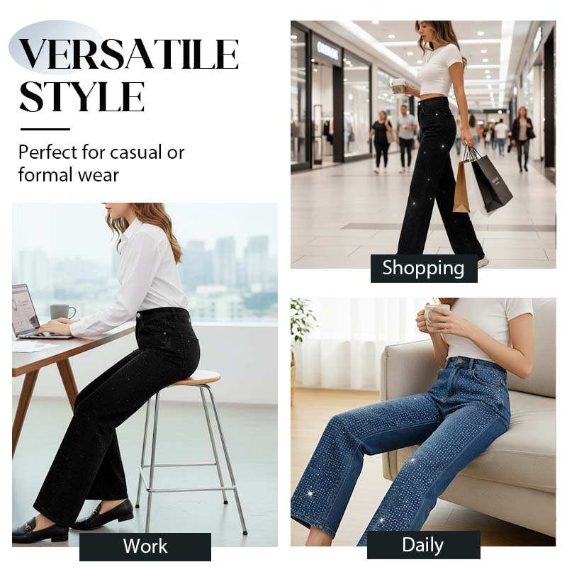 Lunessavelle - Jeans Pour Femmes Élégants Avec Strass