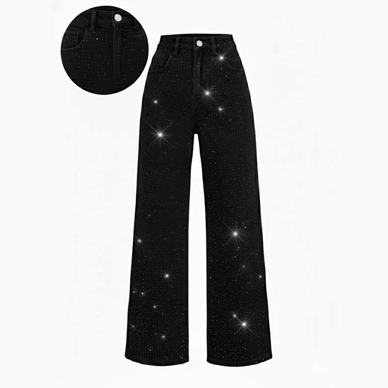 Lunessavelle - Jeans Pour Femmes Élégants Avec Strass