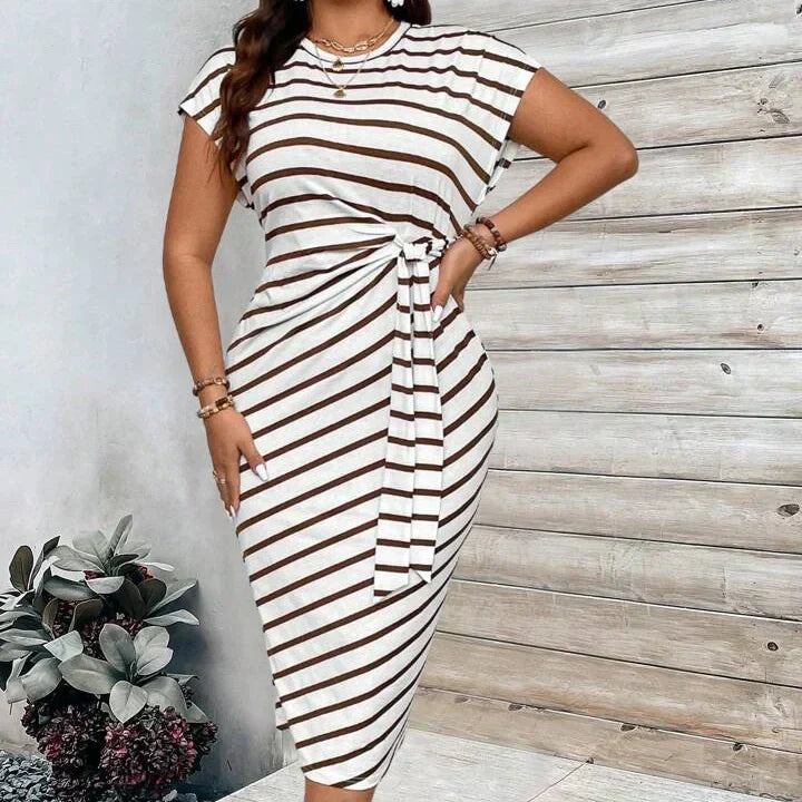 Joreliah - Robe moulante femme imprimé léopard avec drapé flatteur