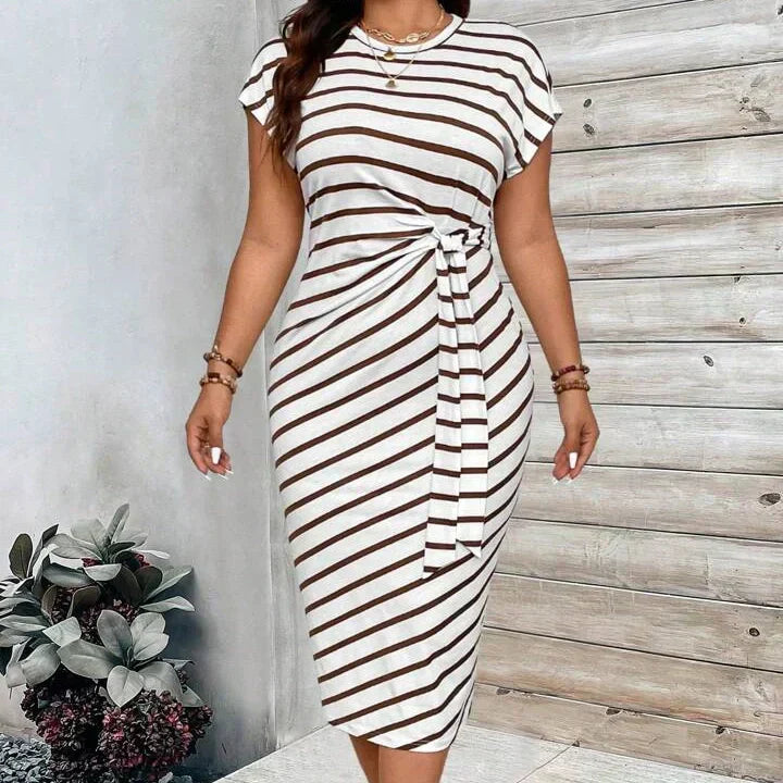 Joreliah - Robe moulante femme imprimé léopard avec drapé flatteur