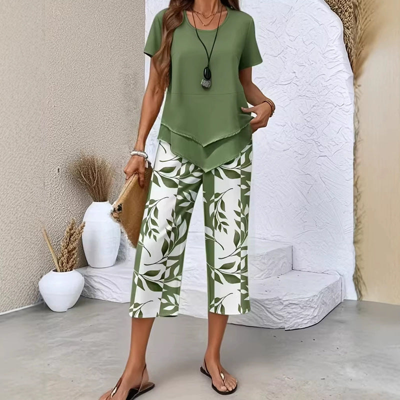 Myrizae - Ensemble Femme Deux Pièces Confort Léger Style Décontracté Été