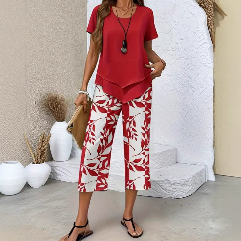 Myrizae - Ensemble Femme Deux Pièces Confort Léger Style Décontracté Été