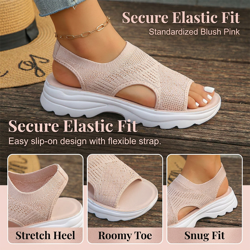 Tyressa - Sandales femme plateforme en maille respirante