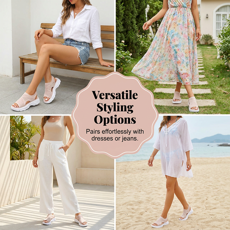 Tyressa - Sandales femme plateforme en maille respirante