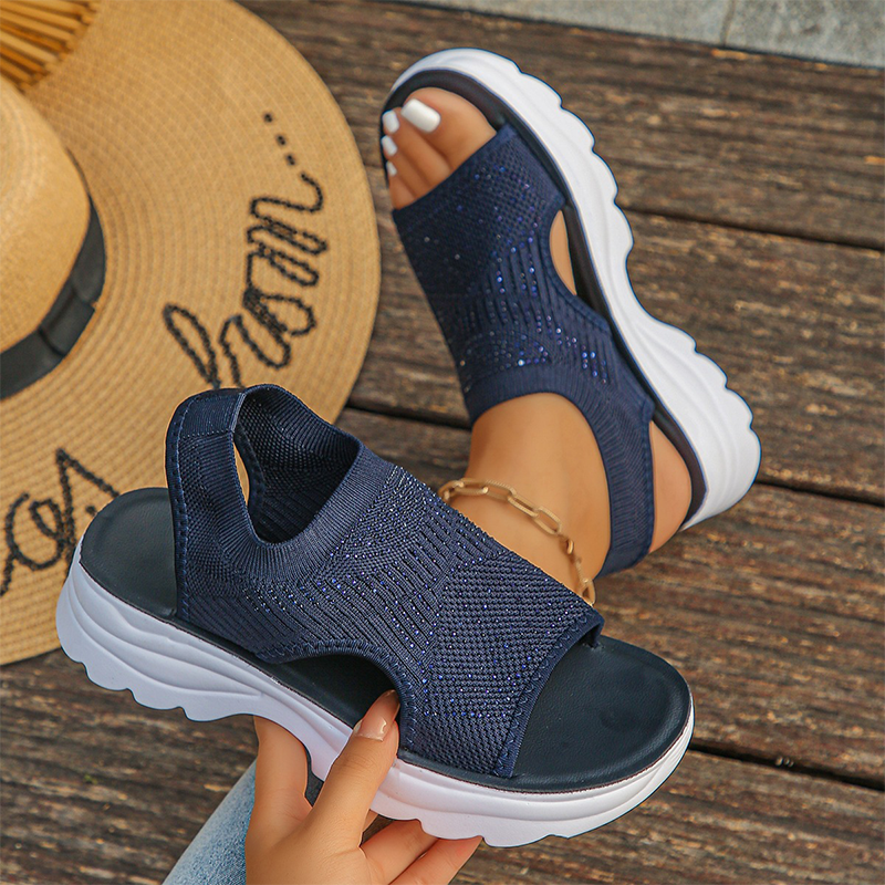 Tyressa - Sandales femme plateforme en maille respirante